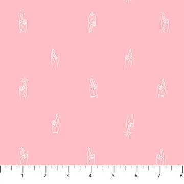 Lucky Charms Fabric Collection - Fingers Crossed on Light Pink 