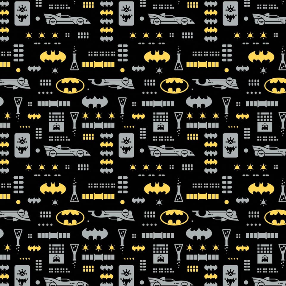 Young DC Cotton Print - Batman Icons - per half metre