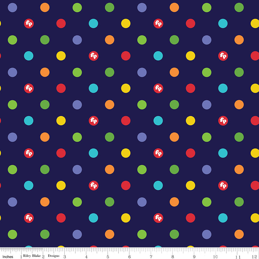 Fisher-Price Cotton Print - Navy Fisher-Price Dots 