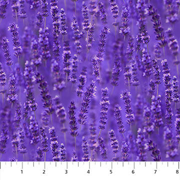 Lavender Fields Cotton Print - Lavender on Lavender 