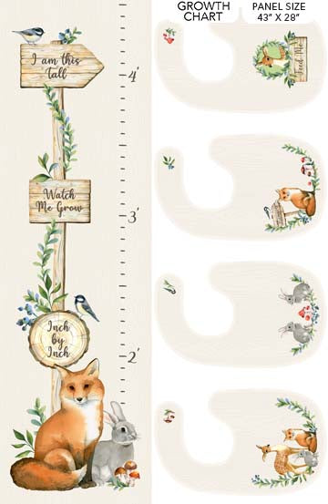 Watch Me Grow Cotton Print - Chart and Bib Panel