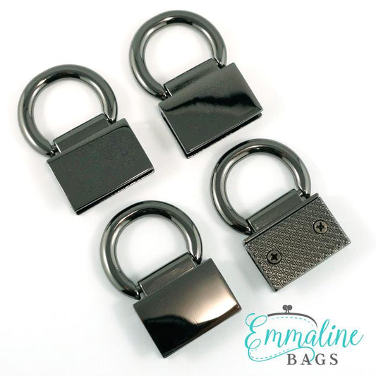 Strap Anchor: Edge Connector (4pk) - Gunmetal - Emmaline Bags