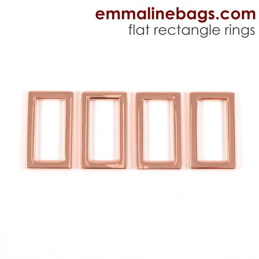 Flat Rectangular Rings (4 Pack) - 1" (25mm) - Copper