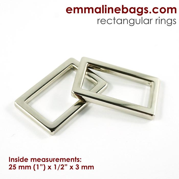 Flat Rectangular Rings (4 Pack) - 1" (25mm) - Nickel
