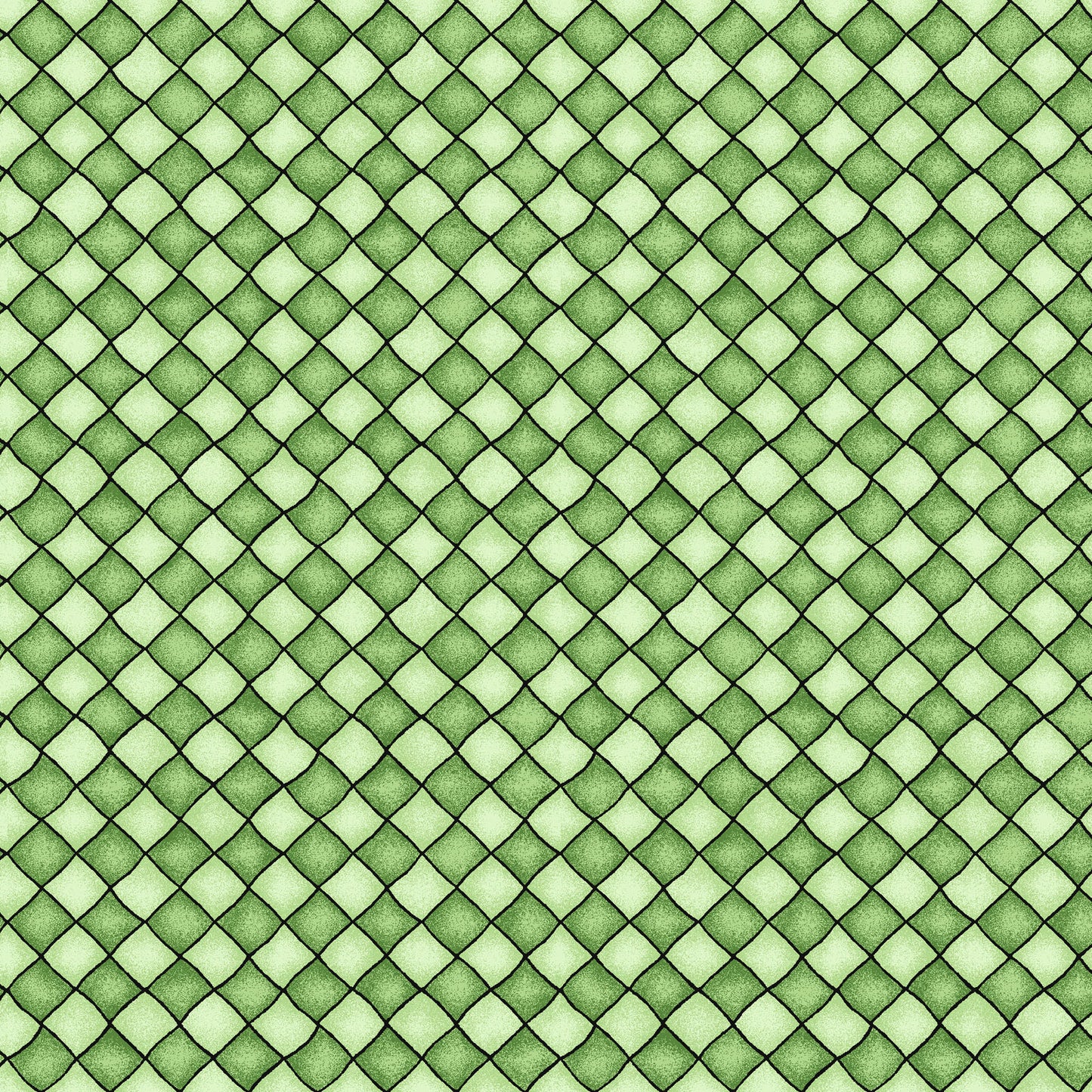 Happiness is Homemade Cotton Print - Checkers on Green