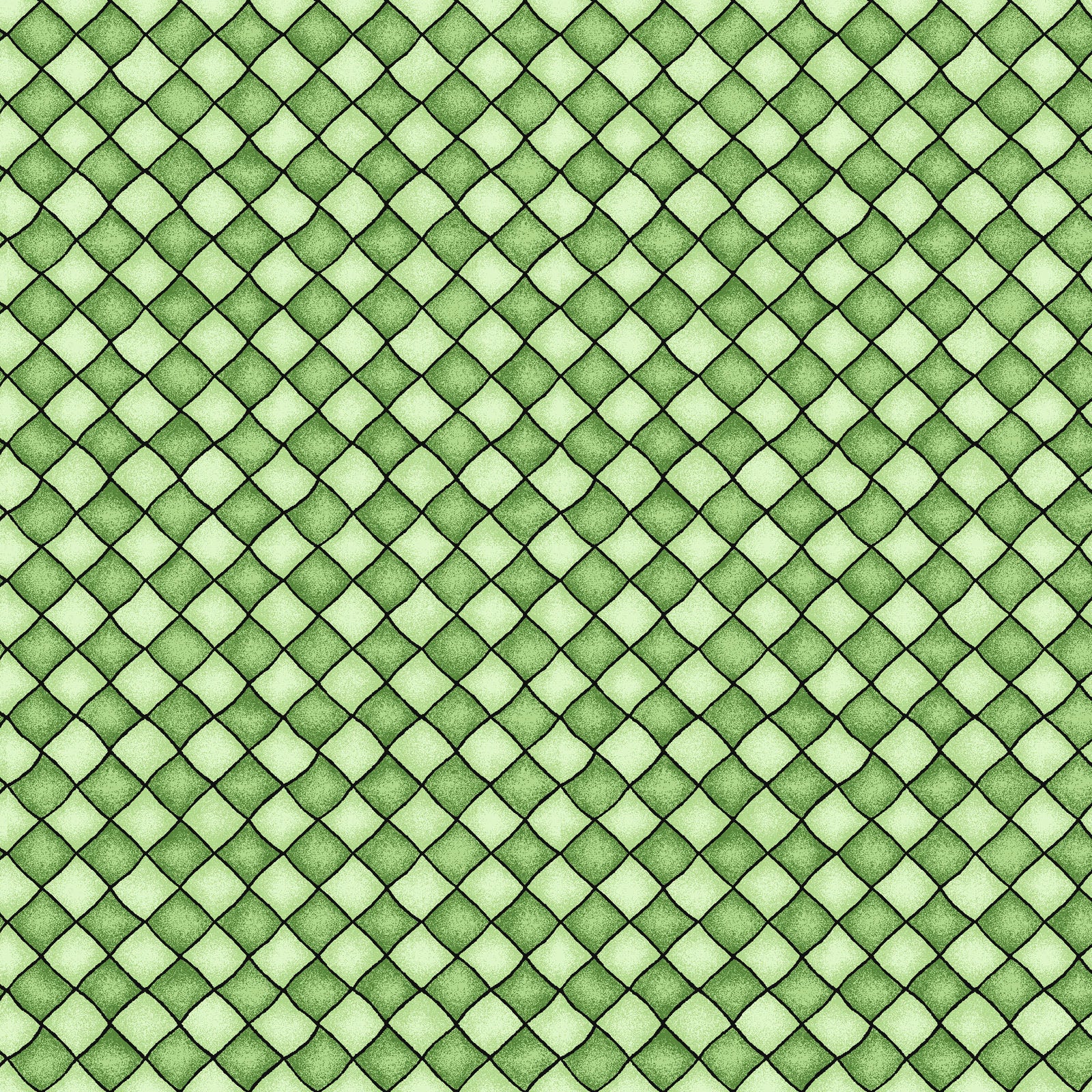 Happiness is Homemade Cotton Print - Checkers on Green