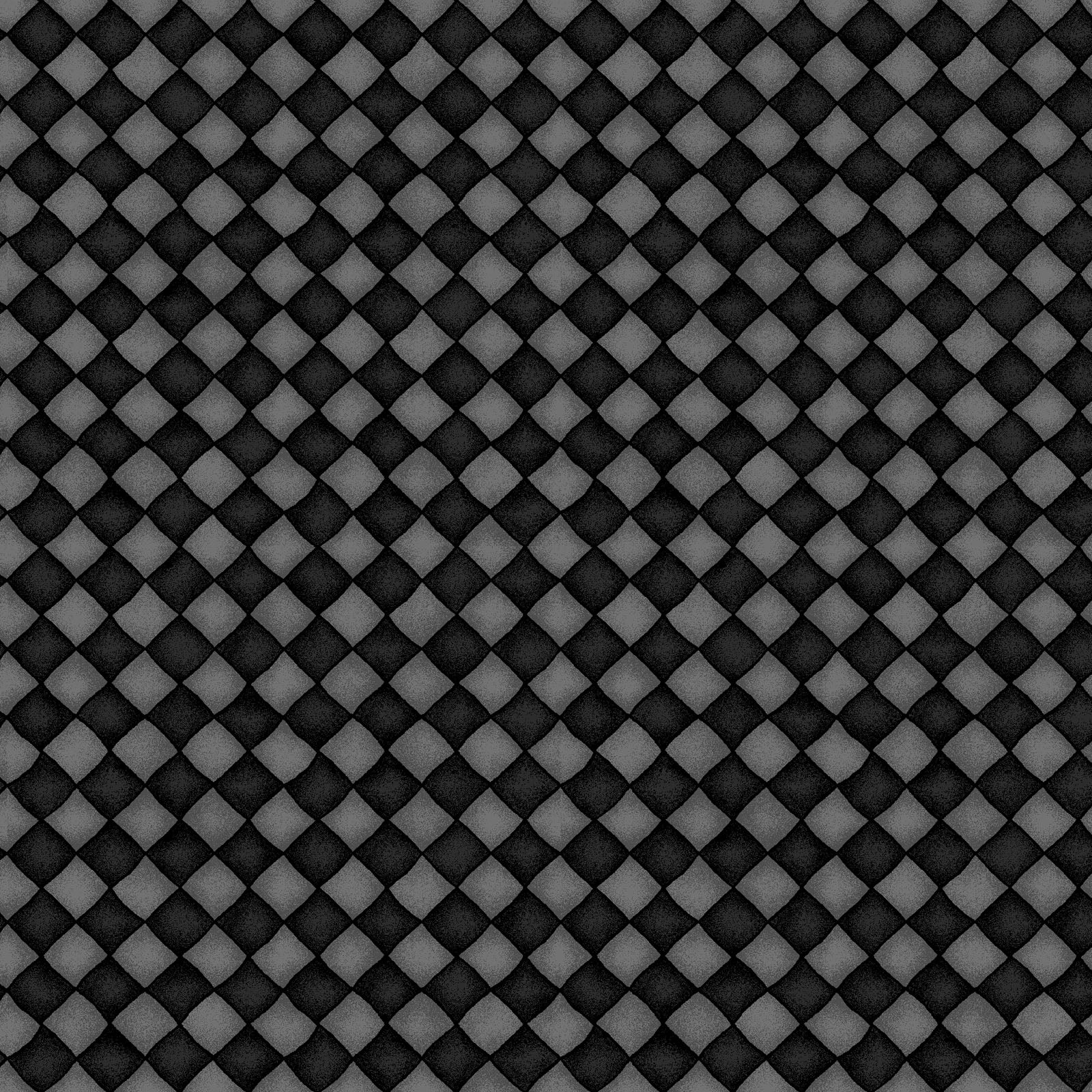 Happiness is Homemade Cotton Print - Checkers on Black