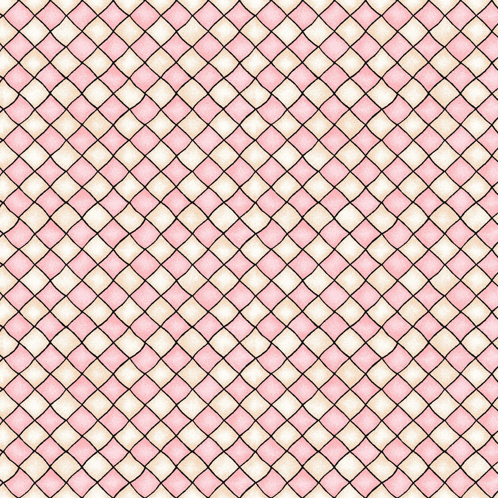 Happiness is Homemade Cotton Print - Checkers on Pink