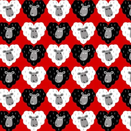 Love to Knit Cotton Print - I Love Ewe 