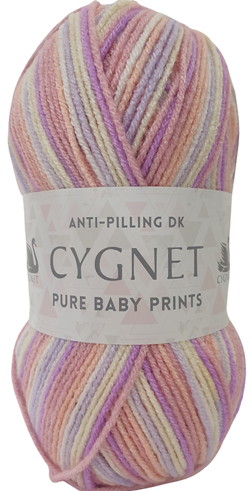 Pink Blossom - Cygnet Pure Baby DK Prints - Cygnet Yarn