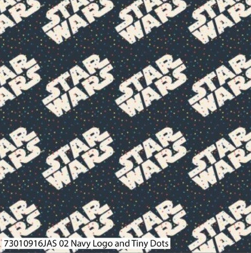 Star Wars Cotton Print - Logo and Tiny Dots - per half metre